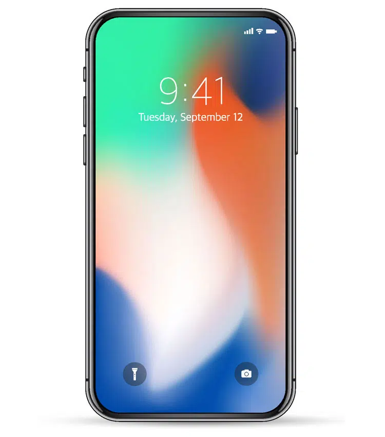 the front of an iphone