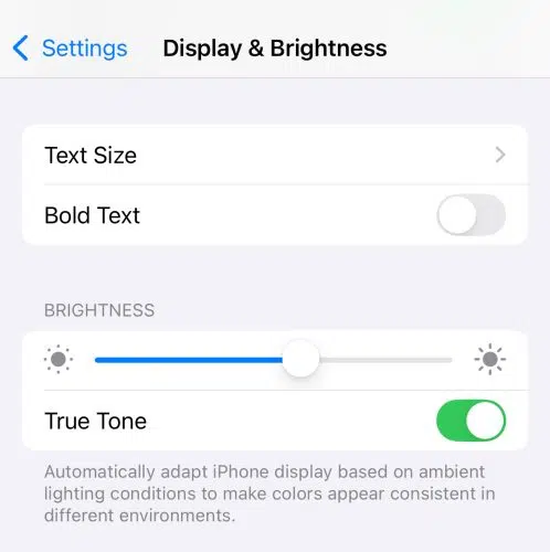screen brightness