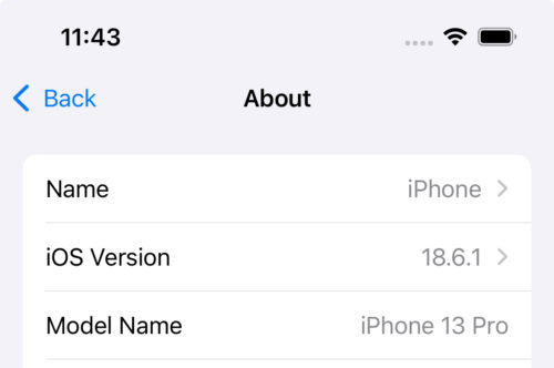 iphone software version